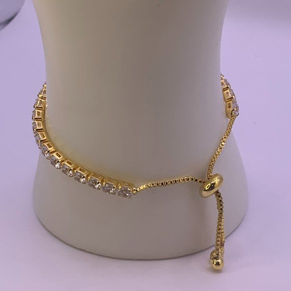 18 K Gold Plated 4mm Round Cubic Zirconia Classic Tennis Bracelet – - Picture 3 of 6